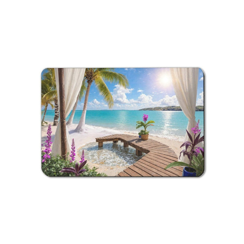Tapis de bain Tropical Beach View, 16 X 24 pouces