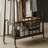Metal Walnut Rolling Coat Rack