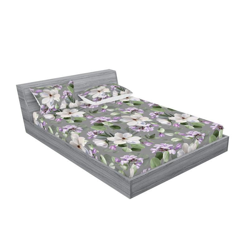 Drap-housse et taies décoratives 3 pièces Ambesonne, Ensemble de draps pour lit double avec 2 taies d'o