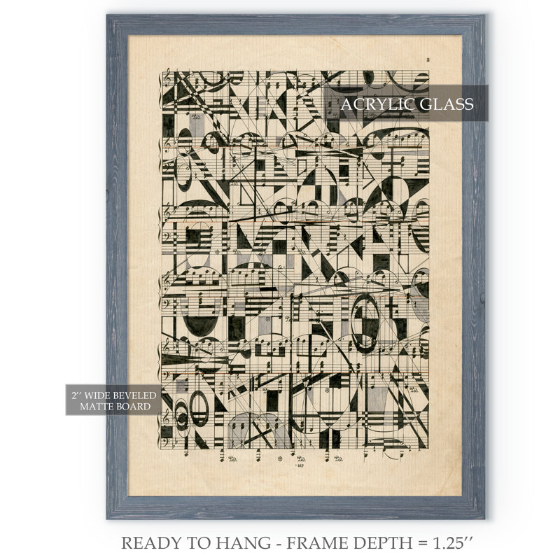 "Graphic Notes" par Paul Cezanne - reproduction d'art encadrée, H 38 po x l 28 po x P 1,25 po, Toile avec cadre gris