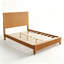 Cadre de lit plateforme en bois massif de 137 cm avec tête de lit haute, lit Queen en bois naturel-1873524870