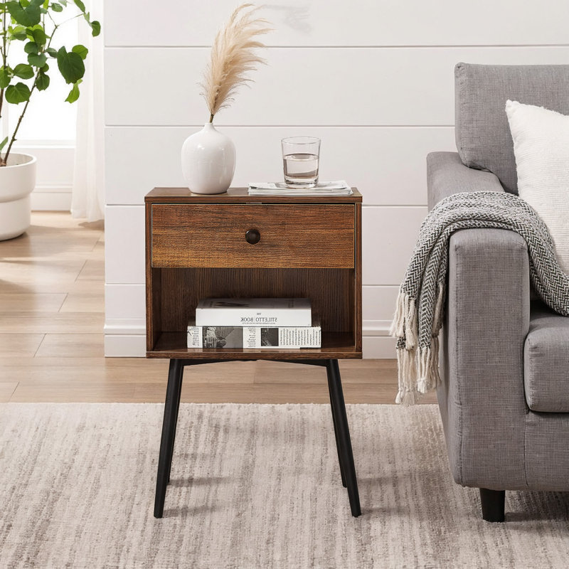 Ensemble de chambre avec lit plateforme 3 pièces Keyona, Brun / crème, Grand