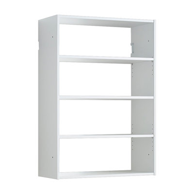 Tablette réglable murale Vedz, 4 tablettes ouvertes, mélamine