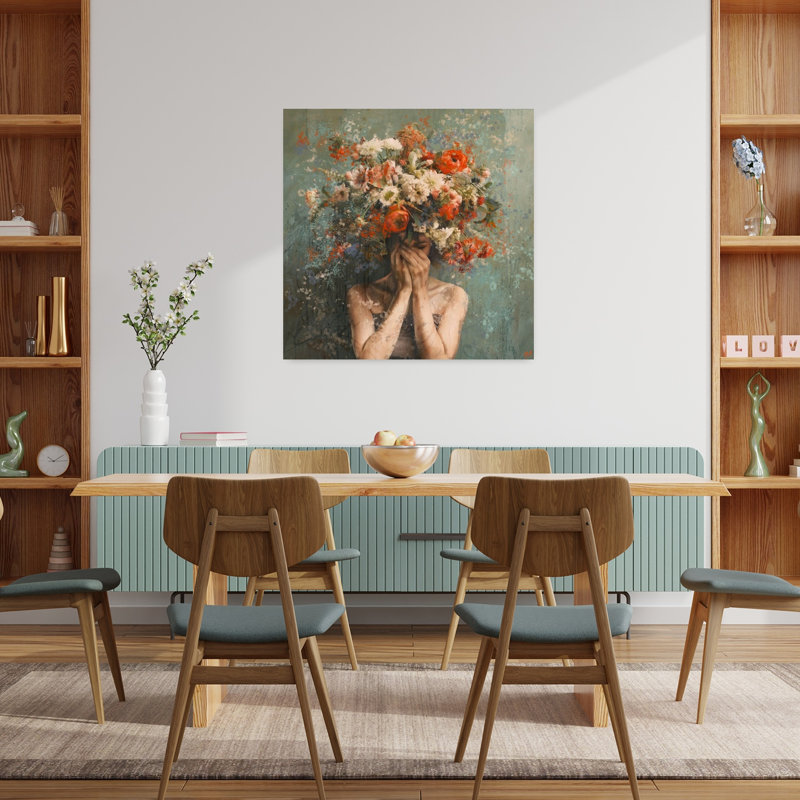 Art floral contemporain, H 36 po x l 36 po