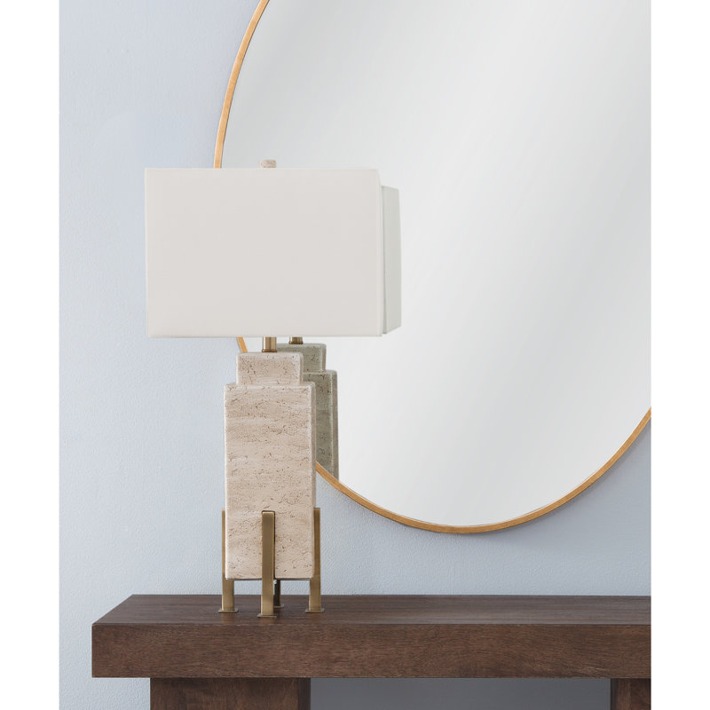 Lampe de table Esme de 31 po en travertin