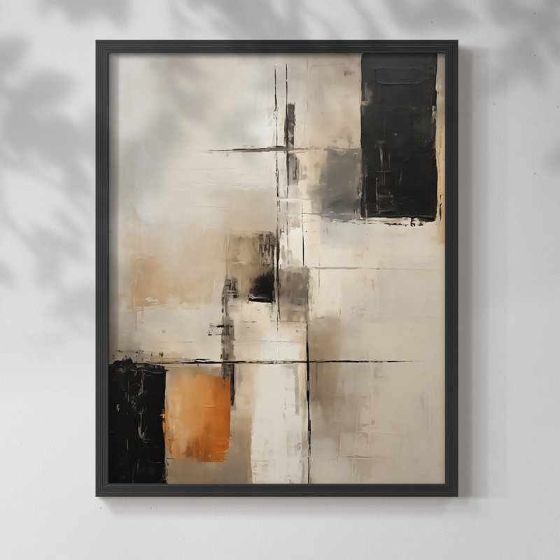 ABSTRACT Series CCCCLXIV - Impression encadrée de qualité supérieure - Prêt à accrocher - Aucun clou requis, Cadre noir