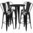 Williamston Round Metal Indoor-Outdoor Bar Table Set with 4 Cafe Stools-68072890-24678545