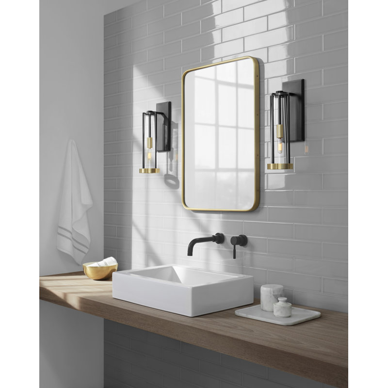 Thomas O'Brien Calix Bracketed Sconce, Clear, Bronze