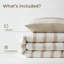 2 édredon simple / simple TG avec rayures, tons neutres, ambiance détendue, tout confort, microfibre, standard 100, peu d'entretien, taupe