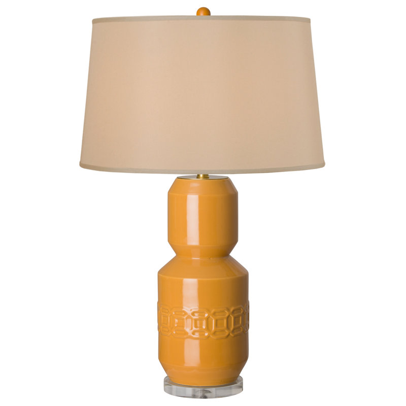 Arnera Ceramic Table Lamp, Butterscotch, Beige
