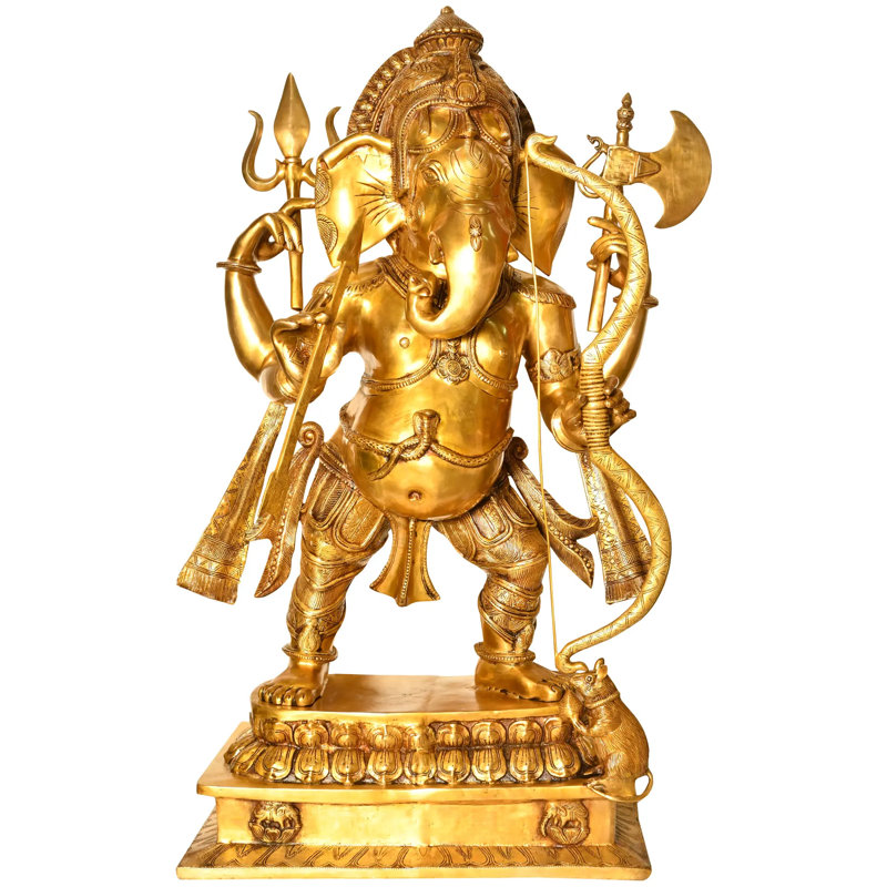 Grande statue en laiton 46 po Divyastranam Prayogvid Ganesha