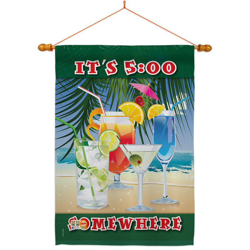 Ensemble de drapeaux en polyester 40 x 28 po It's 5 Somewhere Party