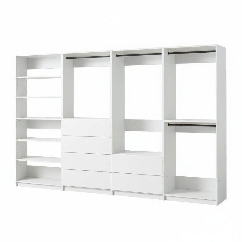 Kalinikos Freestanding Walk in Wood Closet System, White