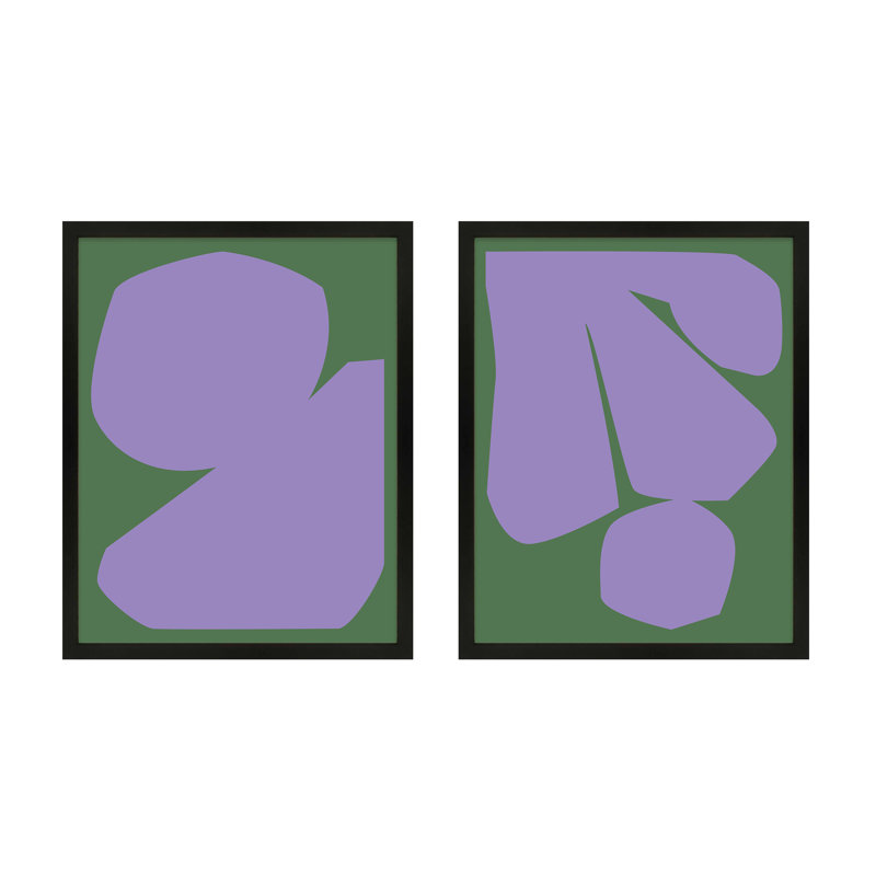 Element. Set Of 2 by Michael Kempen, 38"H x 30"W x 1.25"D, Black Framed
