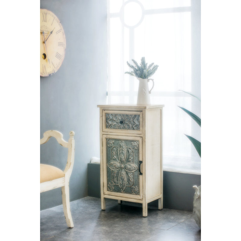 Commode d'appoint moderne avec portes miroir en bois