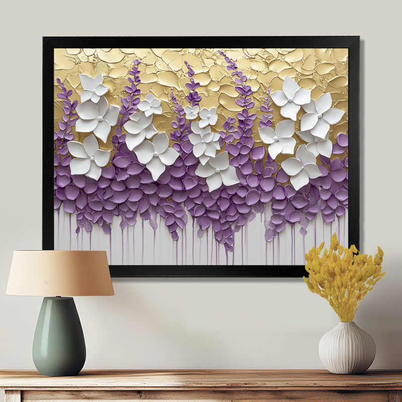 Myrddin - Floral Wall Art, Reproduction encadrée d'une seule photo, Noir, noir, noir, noir, H 12 po x l 20 po