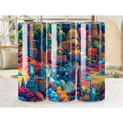 Choose Handmade Tumblers 591 mL Vacuum Insulated Stainless Steel (18/8) Travel Tumbler with Straw