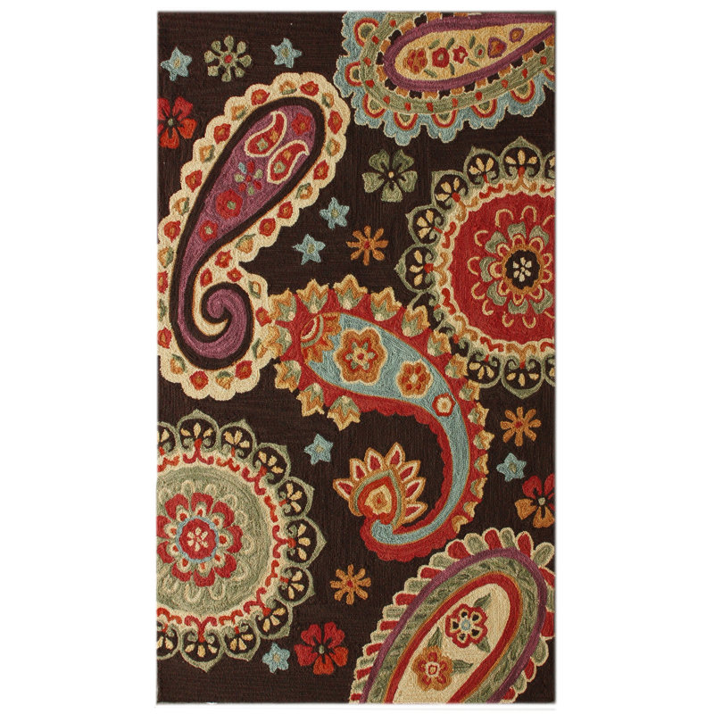Tapis brun à motif cachemire Falynne, 5 pi x 8 pi