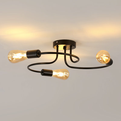 3-Light Semi Flush Mount Ceiling Light