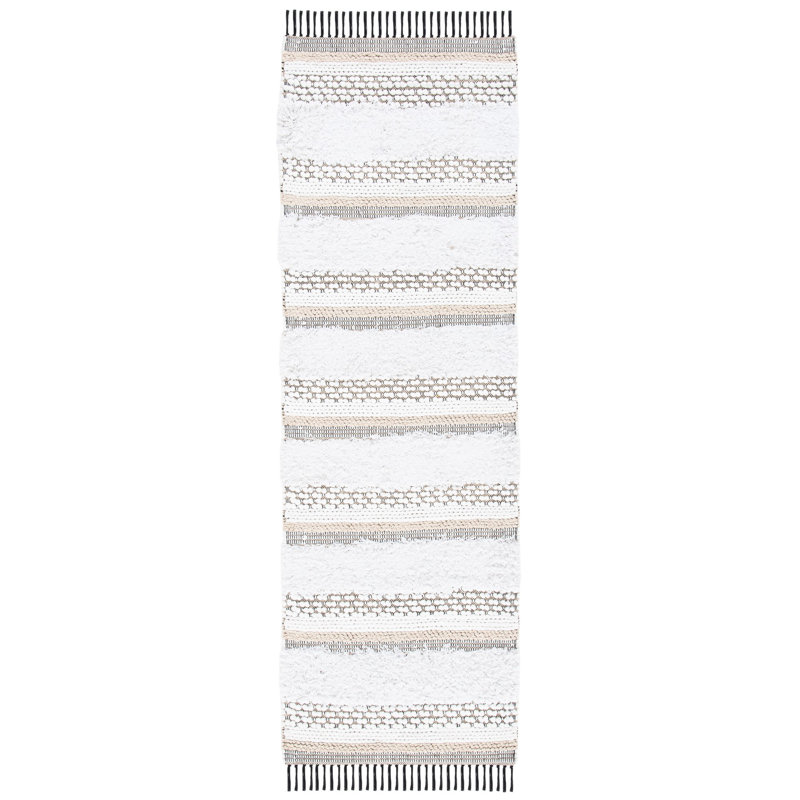 Rusanda Flat Weave Cotton Striped Rug, Rectangle 2'3" x 5'