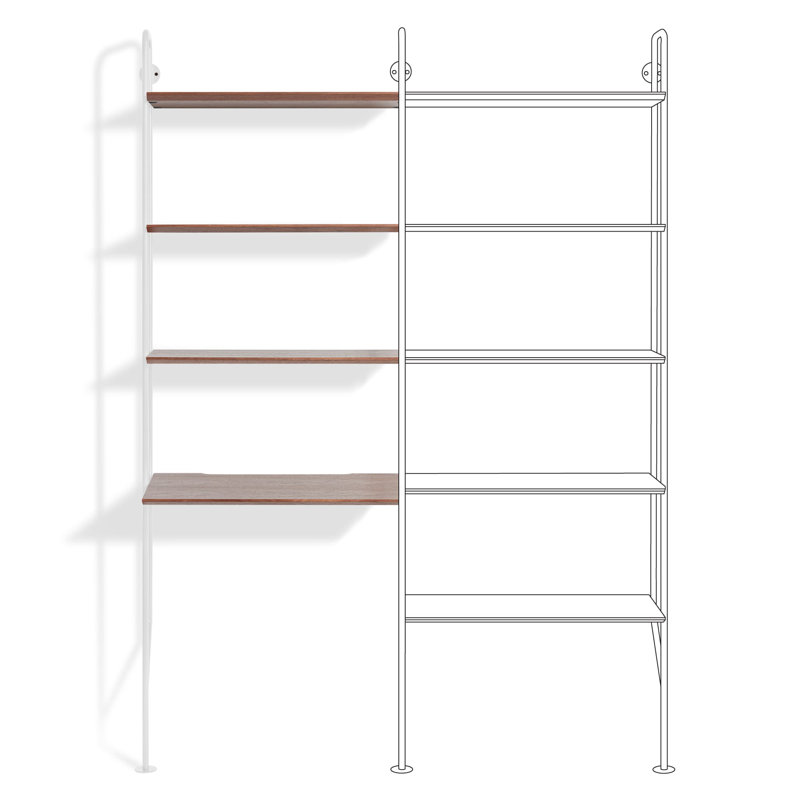 Hitch Ladder Desk, White, Walnut