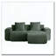 Canapé modulaire en L à 2 places avec passepoil à bordure française, aucun assemblage requis, canapé à 2 places avec coussins décoratifs et 1 repose-pieds mobile-531148734