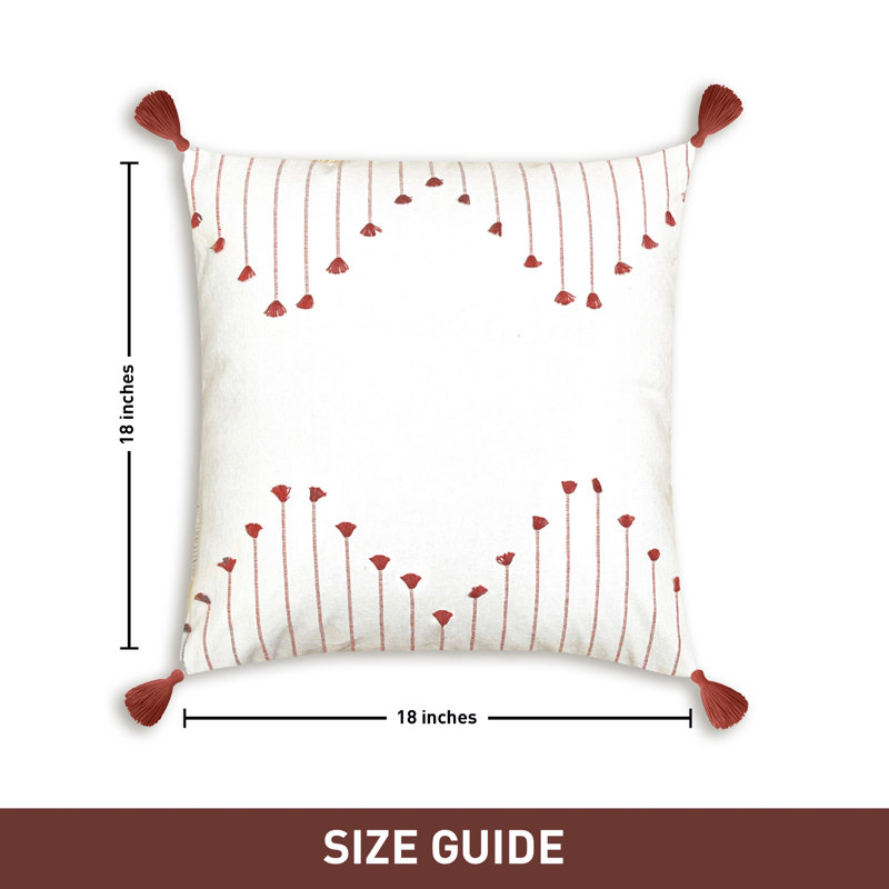 Ensemble de 2 housses de coussin Poppy, Rouille, Carré, H 18 po x l 18 po