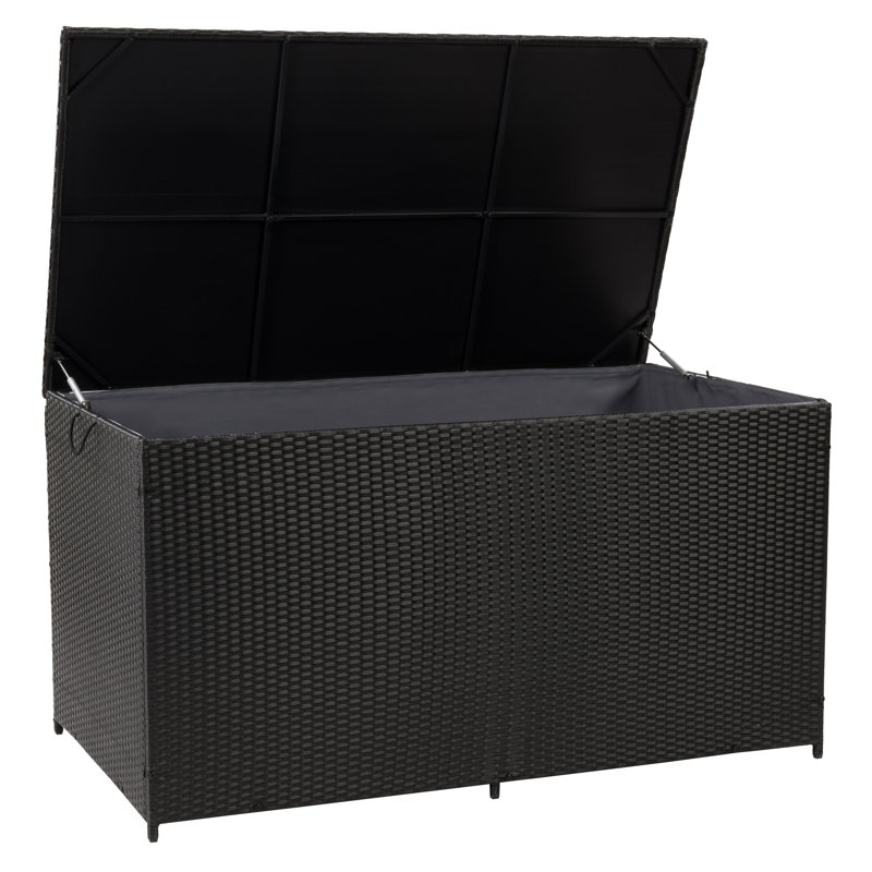 Coffre de terrasse en résine résistante à l'eau de 240 gallons Latitude Run® en noir