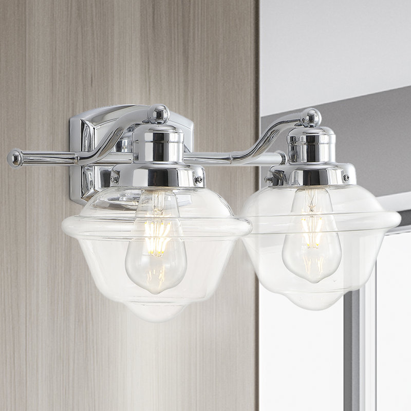  Tecumseh Iron/Glass schoolhouse LED Vanity Light, 2