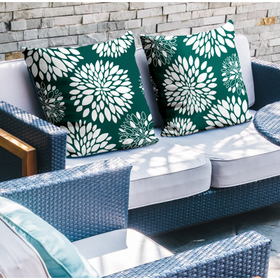 Floral Outdoor Reversible Throw Pillow