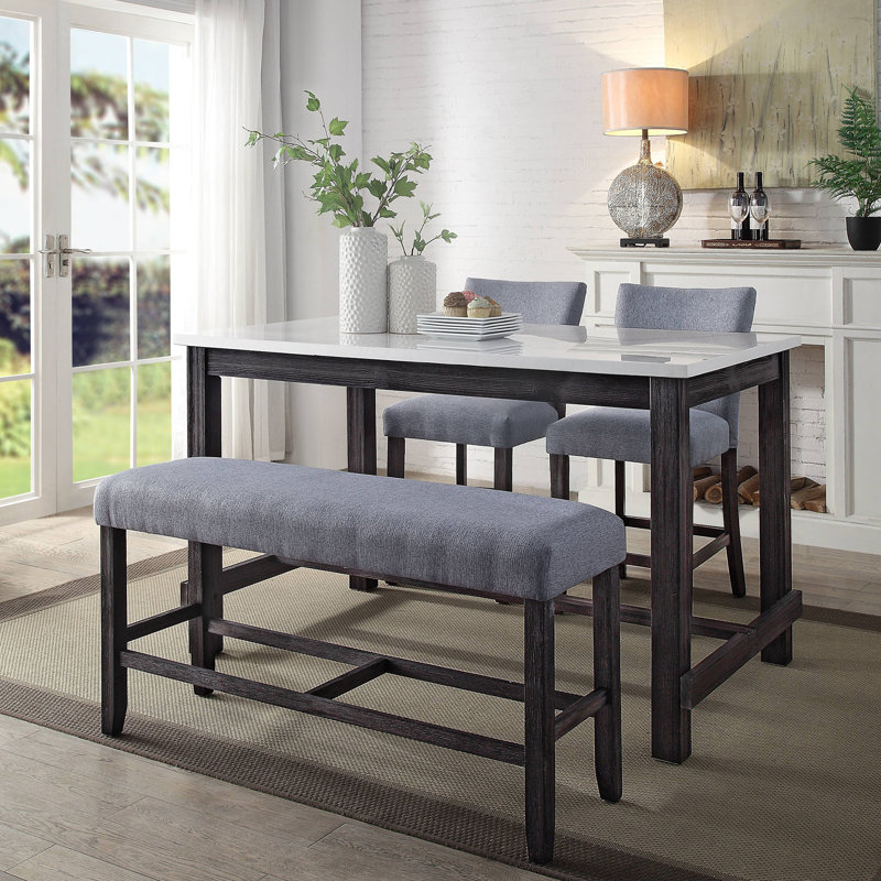 Weathered  Counter Height Bench