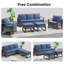 Ensemble de conversation d'extérieur 6 pièces avec fauteuils pivotants et table de foyer Aldiana-25360815-25360812