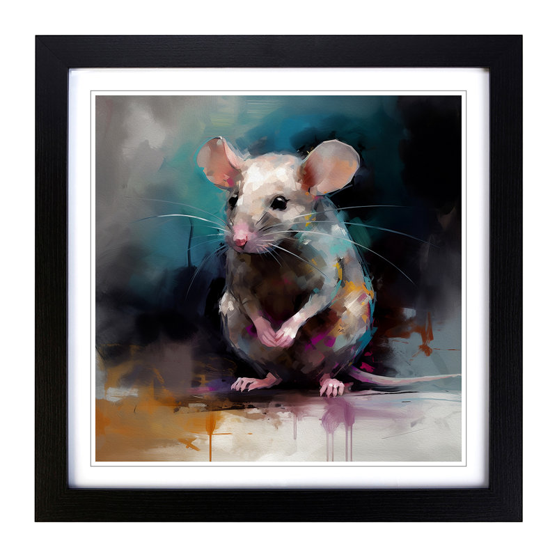 Mouse Gestural Art No.2 - Framed Print, Black