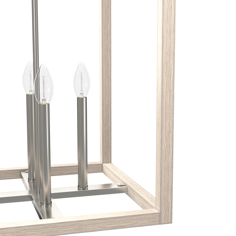 Hunter 18 Inch Squire Manor 4 Light Pendant Ceiling Light Fixture, 28" H x 18.25" W x 18.25" D, Brushed Nickel