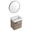 Meuble-lavabo contemporain pour salle de bain avec lavabo en céramique et option de rangement