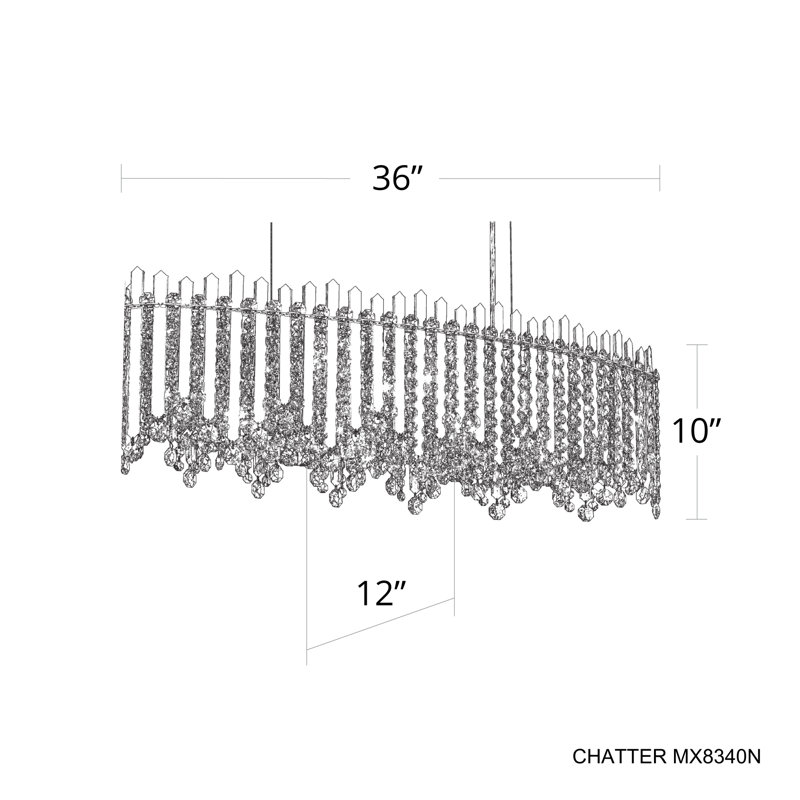 Chatter 12 - Light Pendant, Polished Stainless Steel, Czech, 120 V