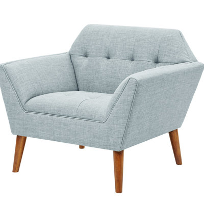 Chaise moderne avec accoudoirs - Coussin en mousse, bleu, siège l 37 po x P 29,5 po