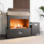 Foyer extérieur au gaz moderne avec flamme réglable et finition en acier résistant aux intempéries
