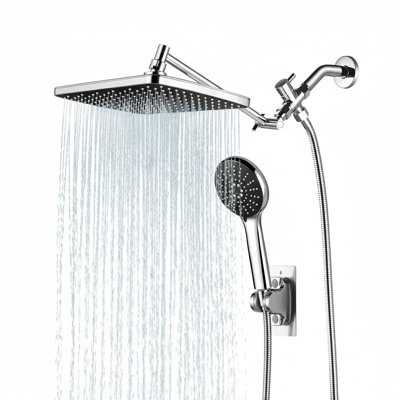 Rain Shower Head with Handheld, High Pressure, Extension Arm, Chrome
