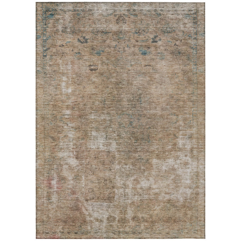 Tapis intérieur lavable abstrait taupe 9 'X 12'