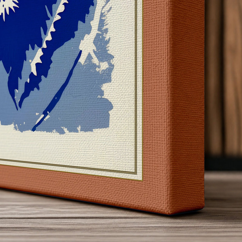 Striking Tiger Head Modern - Wrapped Canvas, 24x16 - 61.0 x 40.6 cm, Terracotta Border
