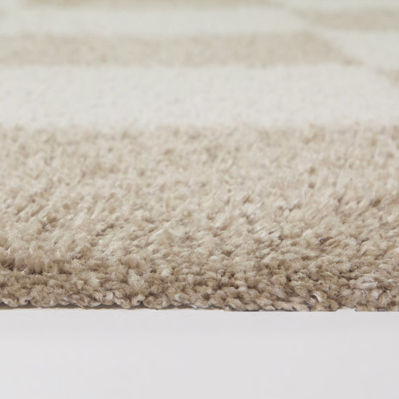 Tapis beige à poils longs brun Bruno, Rectangle 7 pi 10 po x 10 pi