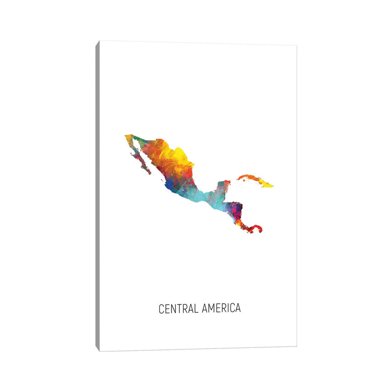 Central America Map by Michael Tompsett - Wrapped Canvas Gallery-Wrapped Canvas Giclée, 20.32 cm H x 30.48 cm W