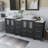 Ravenna 72" Freestanding Double Sink Bathroom Vanity with Engineered Marble Top and Matching Mirrors-23188986