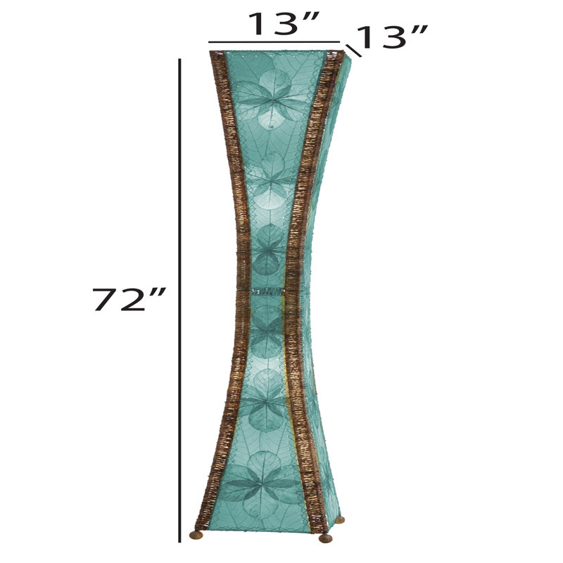 Quintan 72'' Black Column Floor Lamp, Sea Blue