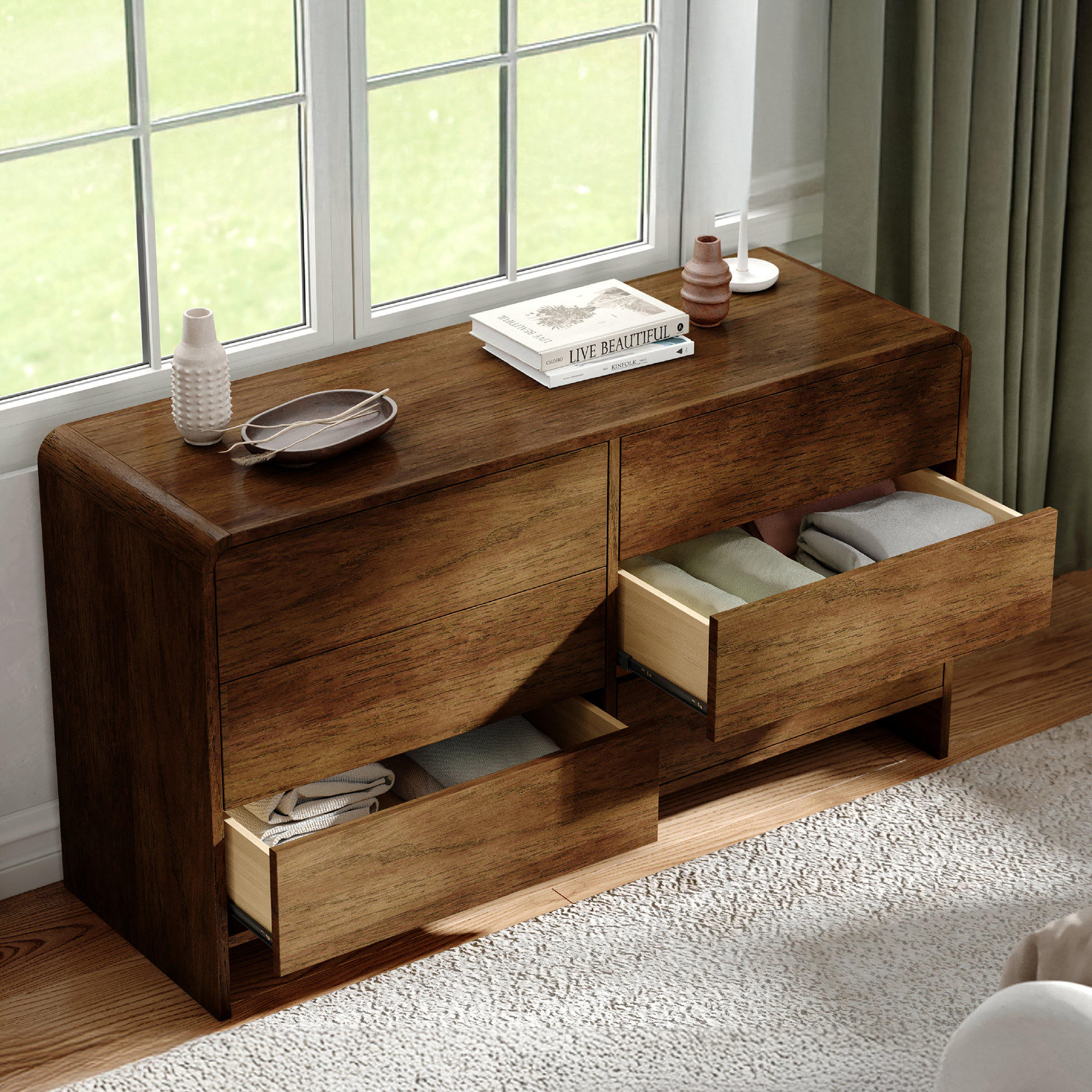 Bharka 6-Drawer Dresser - Thumbnail 3