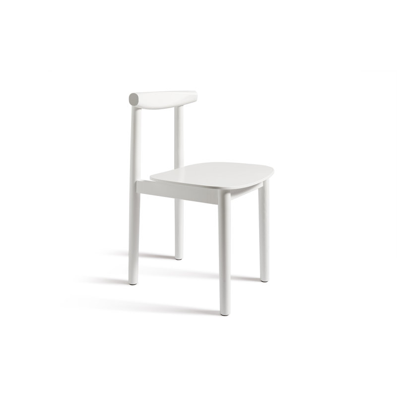 46.5cm H Solid Wood Ladder Back Side Chair, White