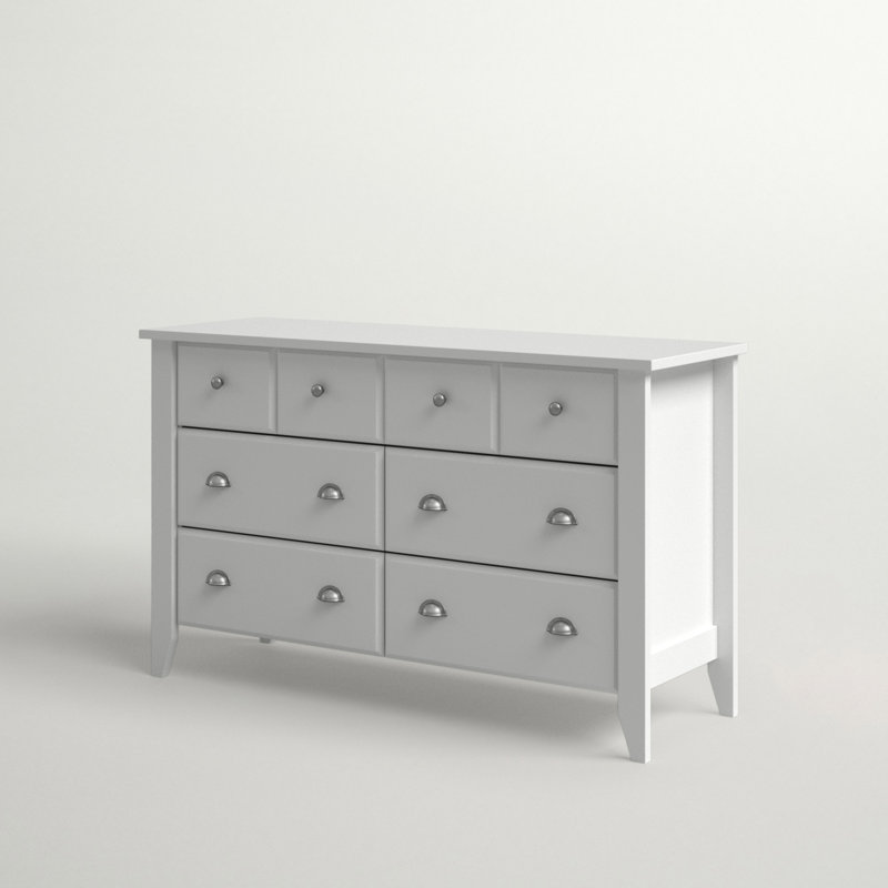 Commode à 6 tiroirs Georgete, Blanc doux