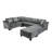 Sectional Sofa 111.8" U-Shaped Sofa Chenille Upholstered Sofa Couch With Movable Storage Ottoman For Living Room-1427598221