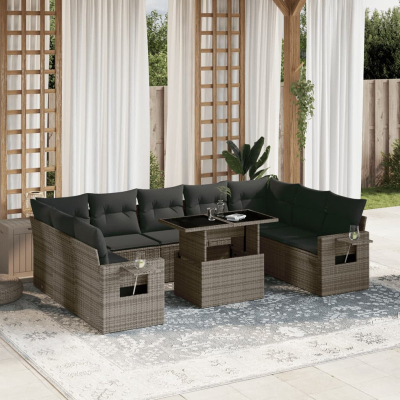 Ensemble de canapé de jardin Vidaxl gris